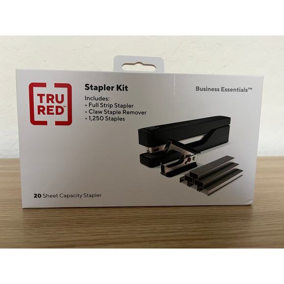 TRU RED Desktop Stapler Kit 20-Sheet Capacity Black TR58081 - Picture 3 of 10